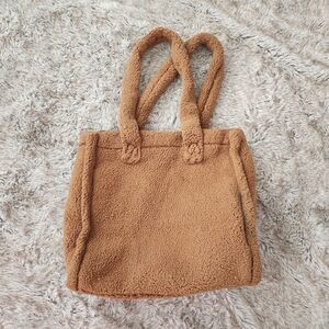 ASOS Design Brown Fuzzy Sherpa Tote Bag‎